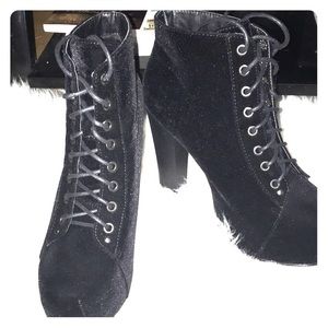 Black Suede Platform Heels